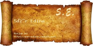 Sár Edina névjegykártya